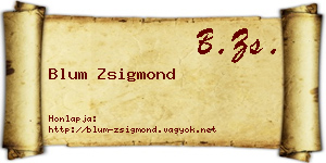 Blum Zsigmond névjegykártya